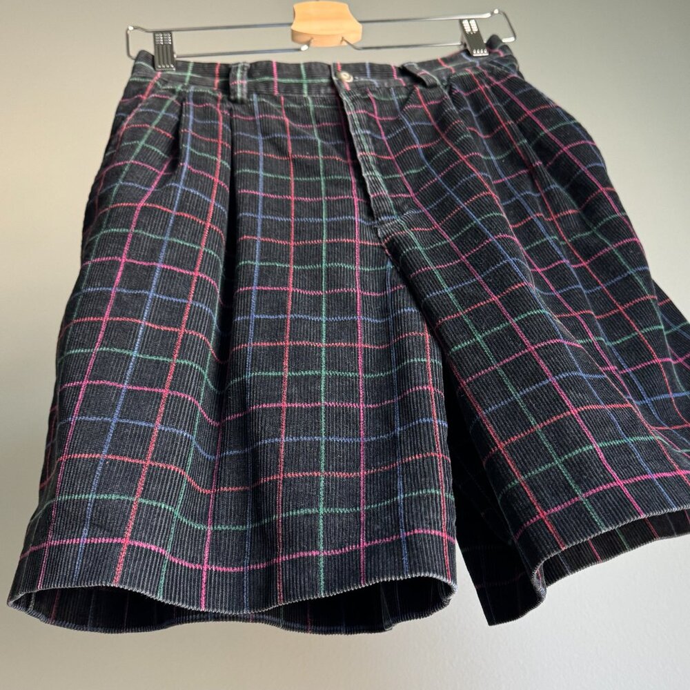 Corduroy Plaid Shorts 28W Vintage EUC - Picture 12 of 13